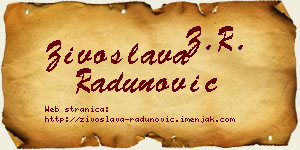 Živoslava Radunović vizit kartica